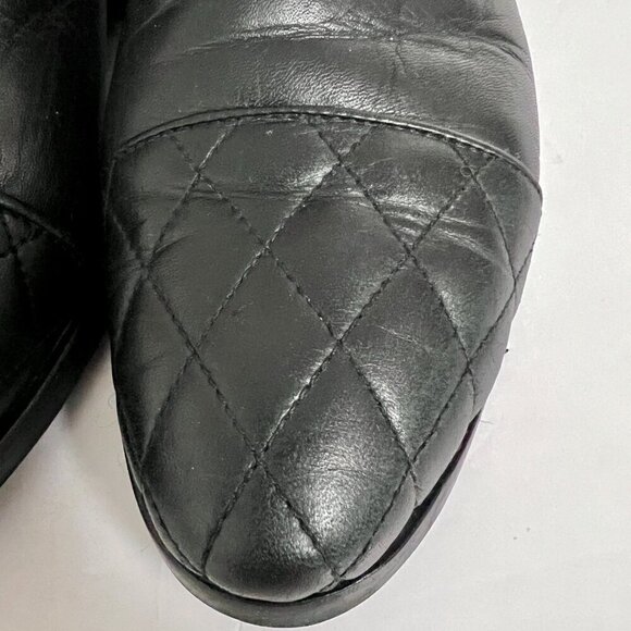 Fabianelli Black Leather Quilted Stretch Chelsea Ankle Boot Sz 37 - Picture 4 of 13